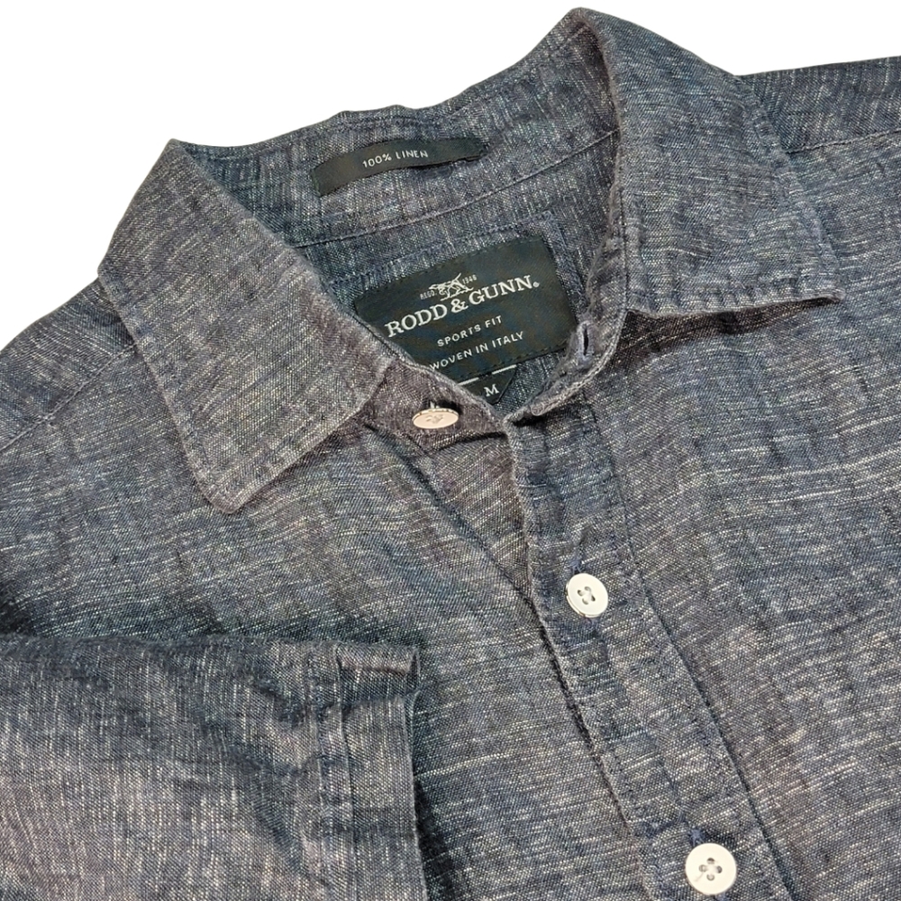 Rodd & Gunn 100% Linen Ellerslie Short Sleeve Button Down Shirt M - Picture 7 of 7